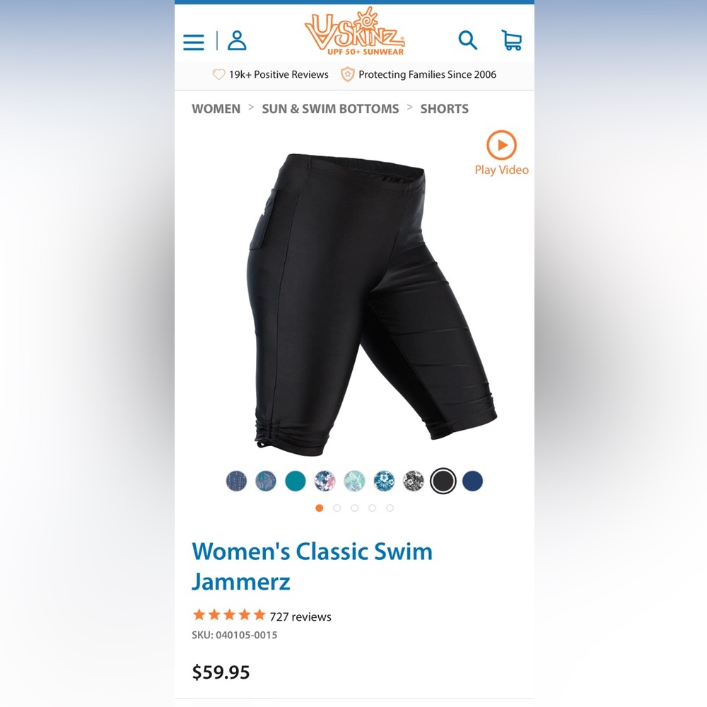 UV skins women’s classic jammers classic swim short size M